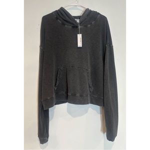 James Perse NWT boxy cropped sweatshirt grey 3/large hoodie